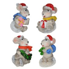 Sale! Магнит \"Новогодняя мышка\", полистоун, 5,5х3,5см, 4 дизайна СНОУ БУМ